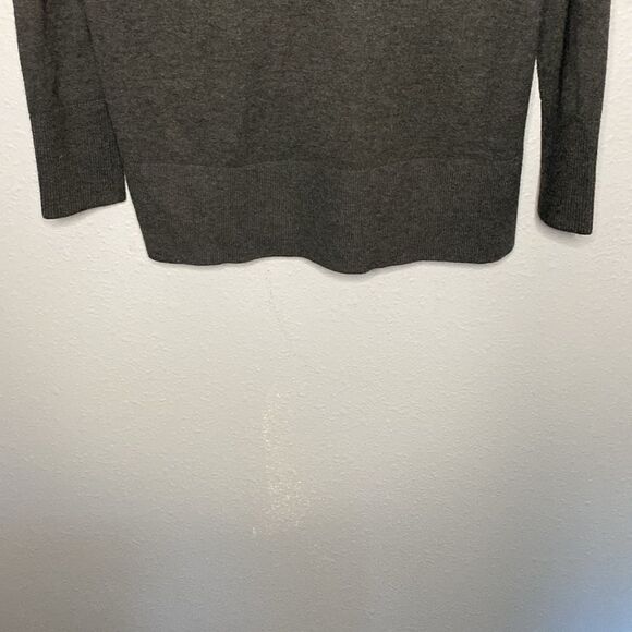 Loft Gray Ribbed Cowl Neck Charcoal Gray Sweater Size Medium - Picture 9 of 11
